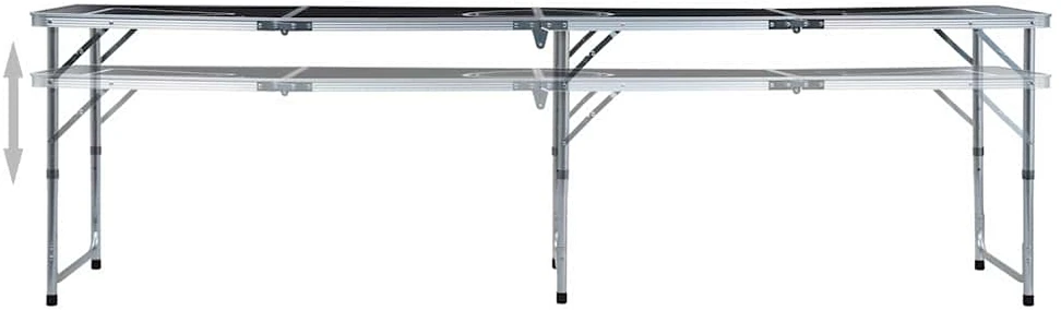 Beer Pong žaidimo stalas, juodas, 240 cm, sulankstomas