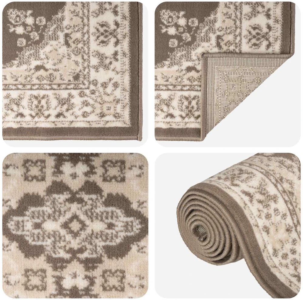 Bėgimo kilimėlis FLORNES Austas Taupe PP 7 mm