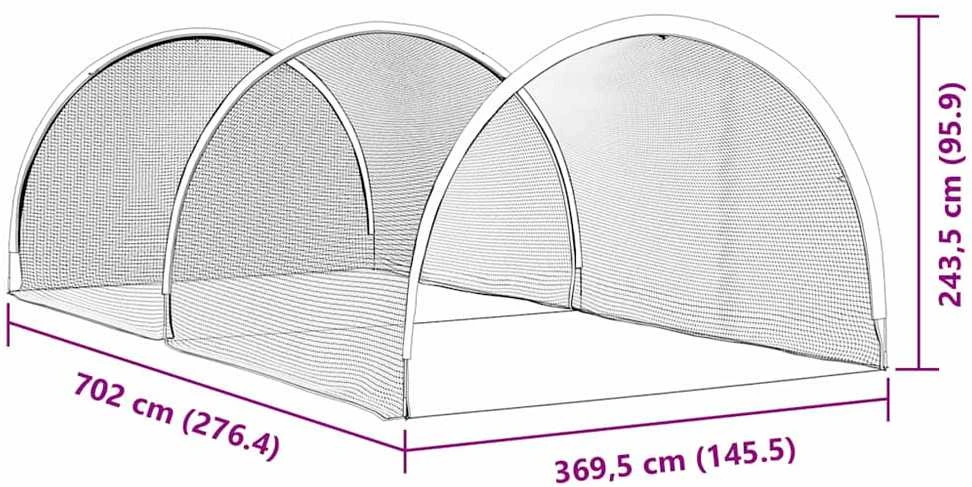 Beisbolas ir softballas Juoda 702 x 369,5 x 243,5 cm