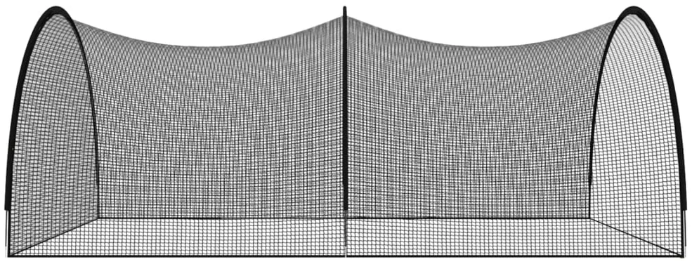Beisbolo mušimo tinklas, juodas, 600x400x250cm, poliesteris
