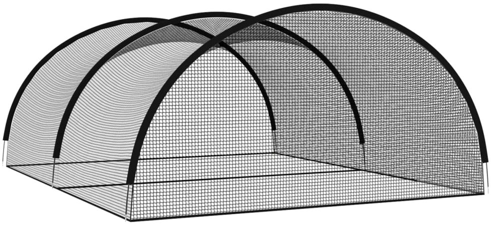 Beisbolo mušimo tinklas, juodas, 600x400x250cm, poliesteris