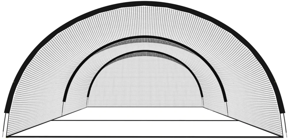Beisbolo mušimo tinklas, juodas, 900x400x250cm, poliesteris