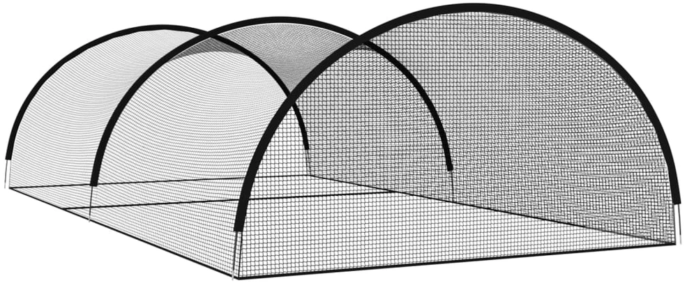 Beisbolo mušimo tinklas, juodas, 900x400x250cm, poliesteris