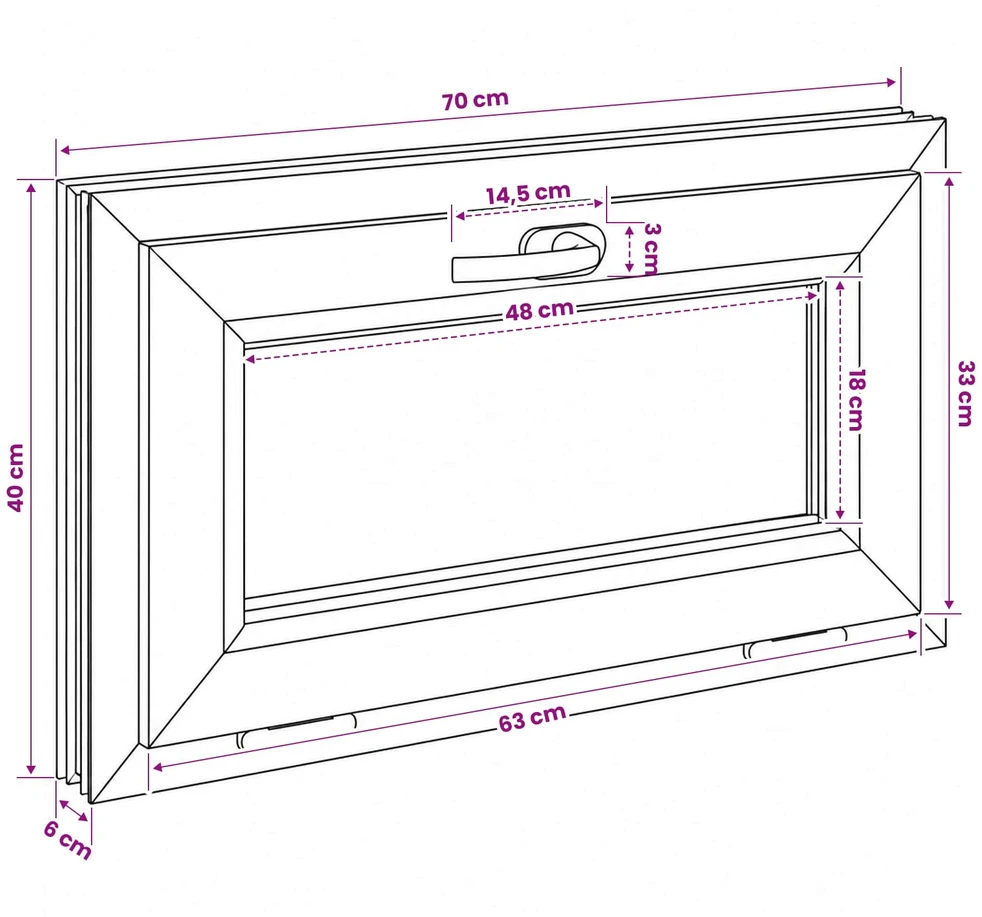 Bendras lango vidinis atspalvis baltas RISOR 70 x 40 cm