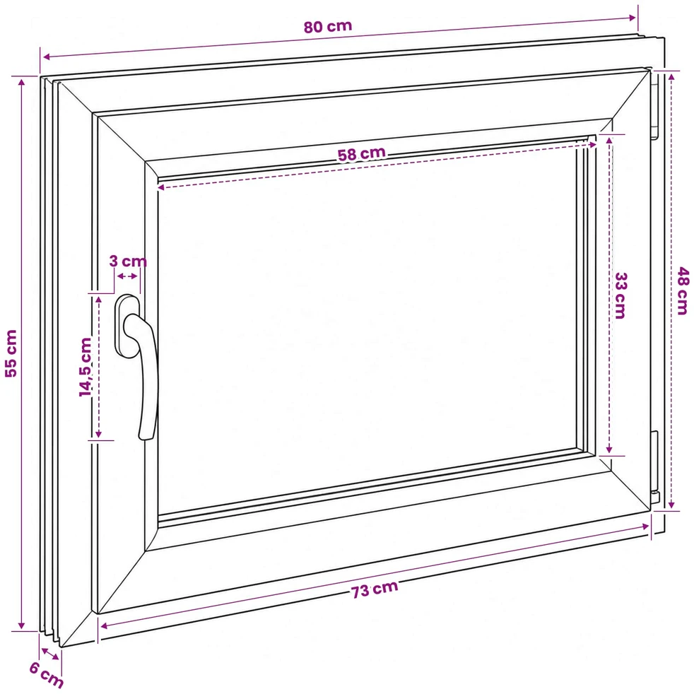 Bendras lango vidinis atspalvis baltas RISOR 80 x 55 cm