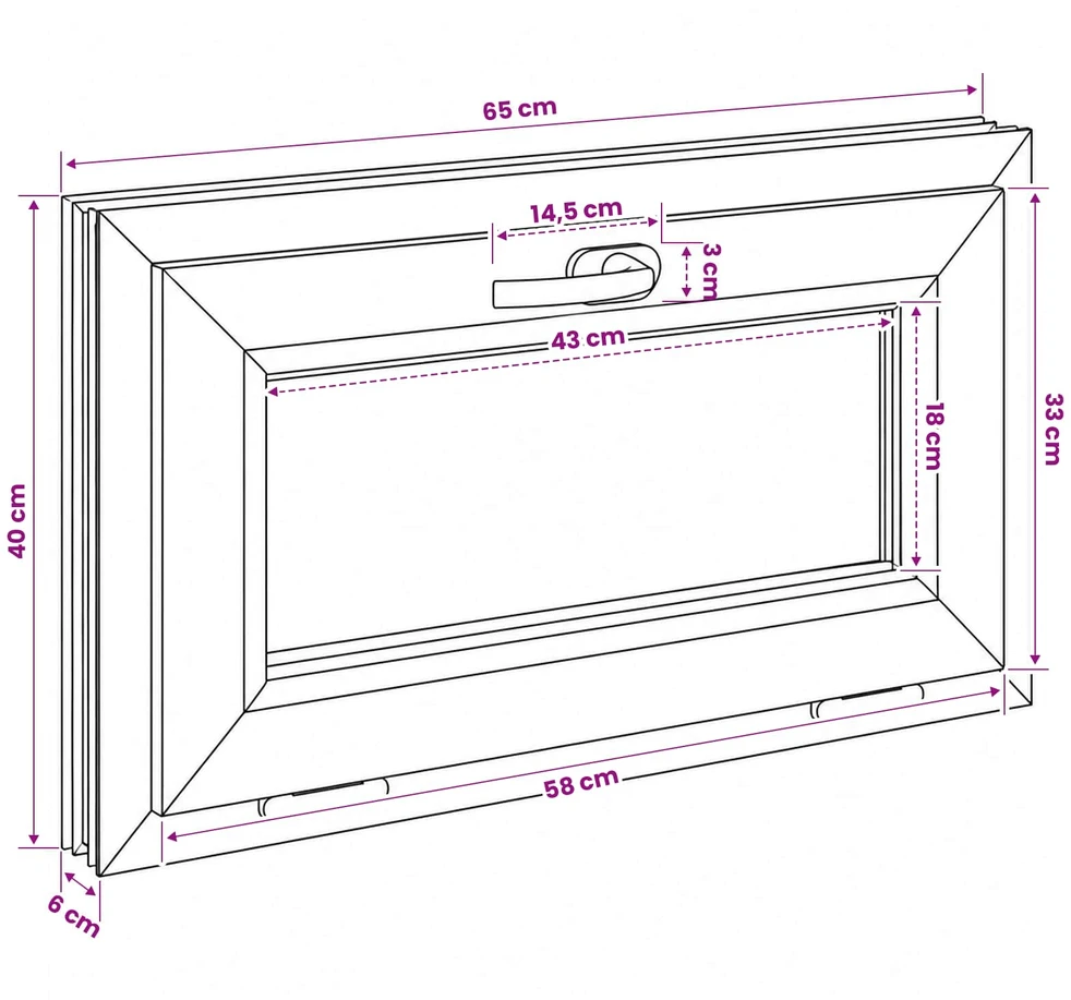 Bendras lango vidinis atspalvis baltas RISOR 65 x 40 cm