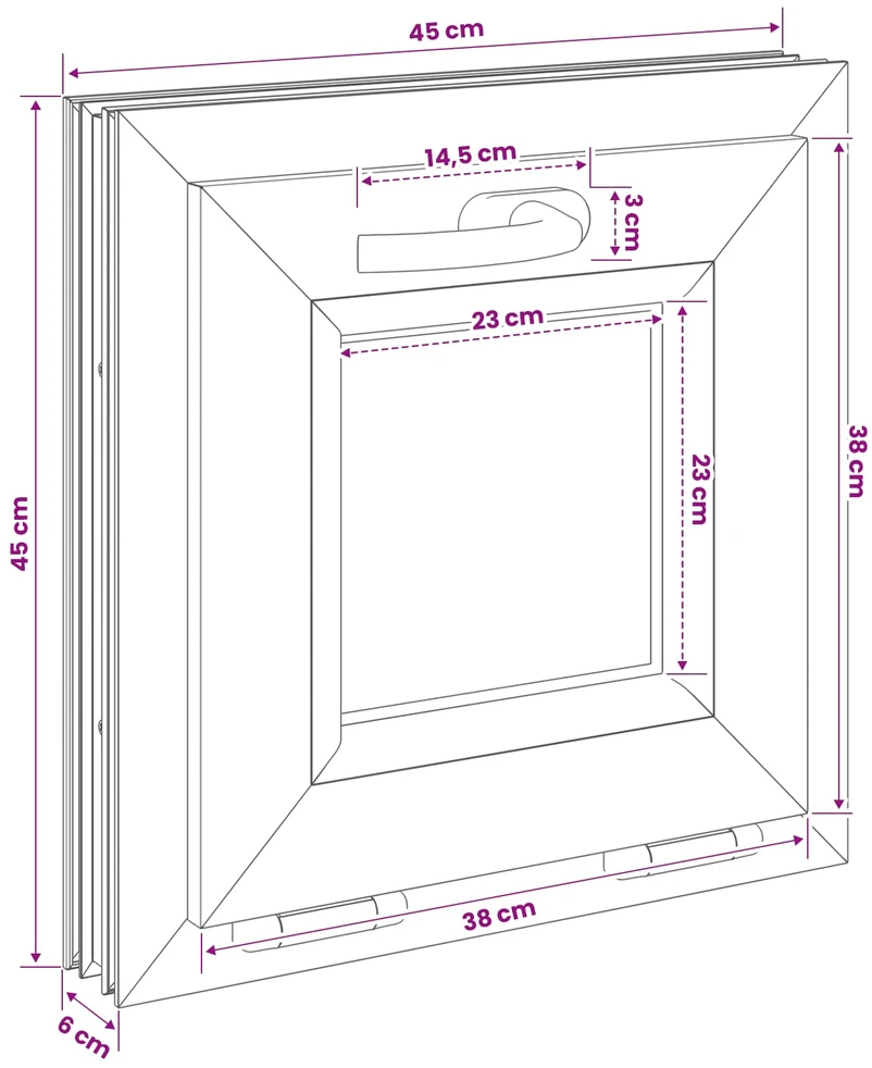 Bendras lango vidinis atspalvis baltas RISOR 45 x 45 cm