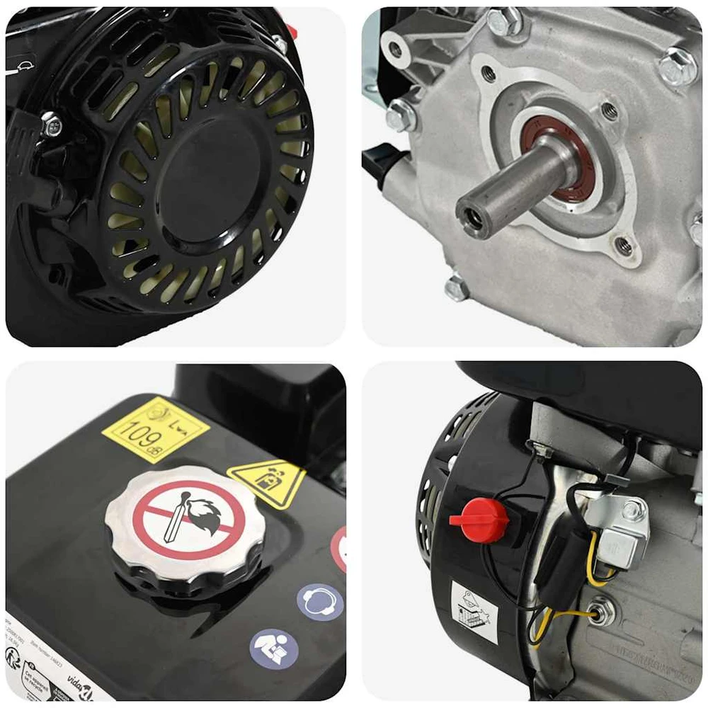 Benzininis variklis, juodas, 6,5 HP, 4,8 kW