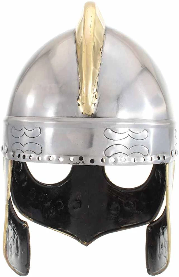 Beowulf šalmas, sidabrinis, plienas, antikvarinė kopija