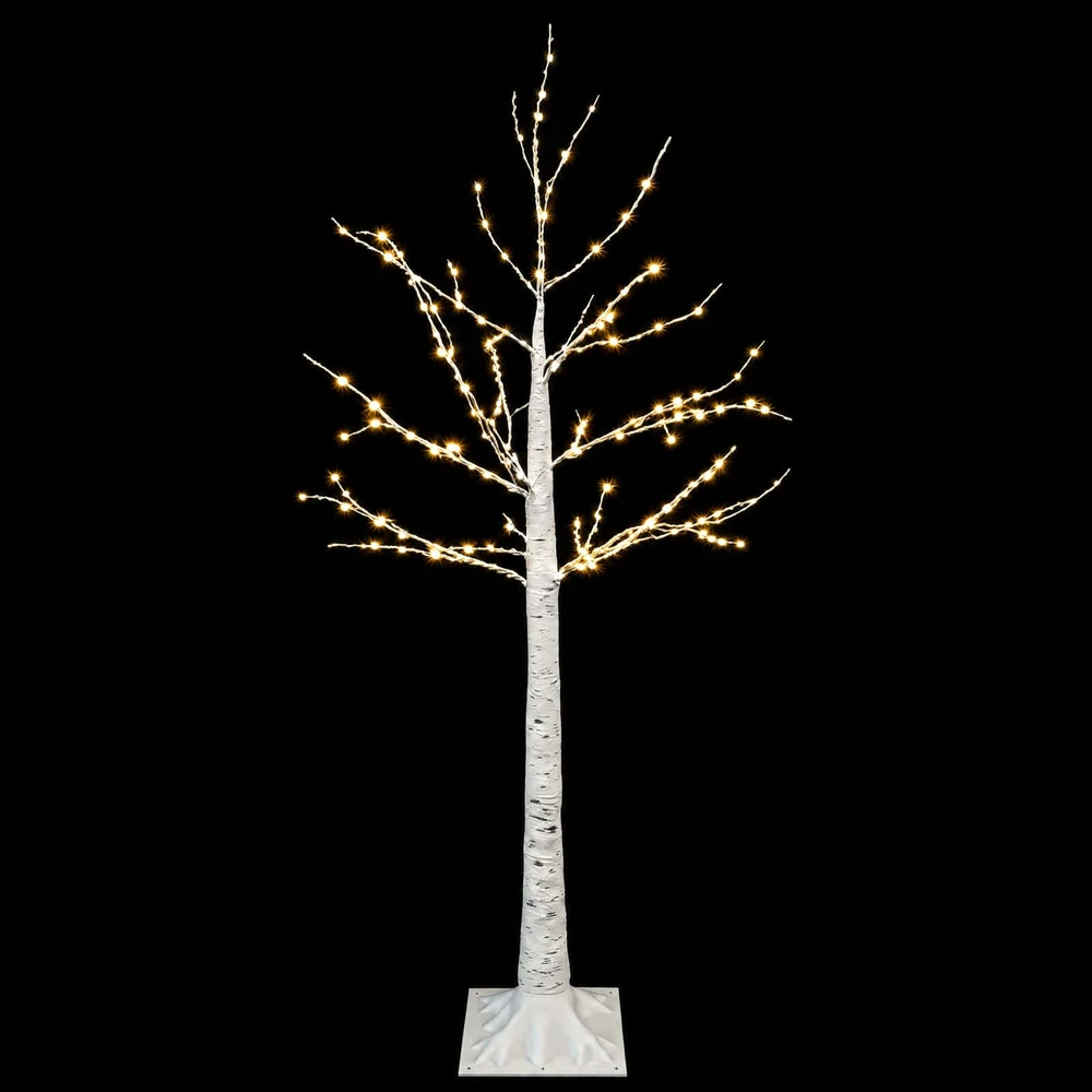 Beržinė Kalėdų eglutė Balta 22 x 22 x 120 cm Plastmasė 174 LED