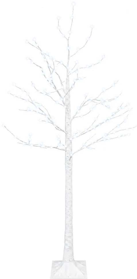 Beržinė Kalėdų eglutė Balta 22 x 22 x 150 cm Plastmasė 232 LED