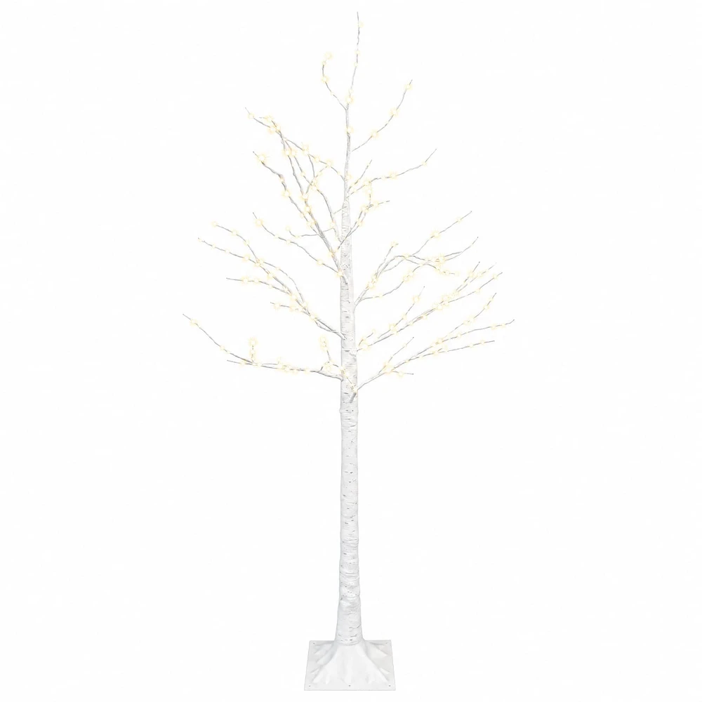 Beržinė Kalėdų eglutė Balta 22 x 22 x 150 cm Plastmasė 232 LED