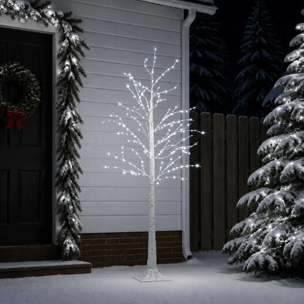 Beržinė Kalėdų eglutė Balta 22 x 22 x 180 cm Plastmasė 319 LED