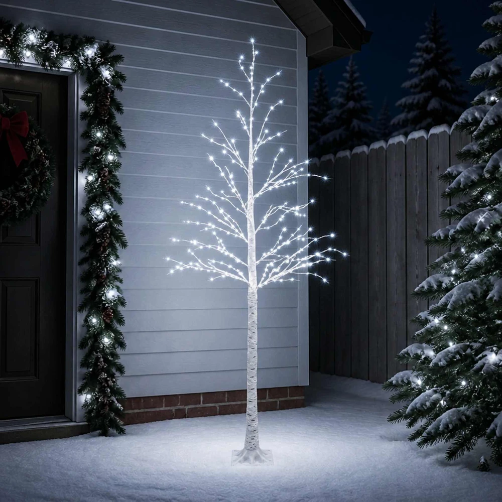 Beržinė Kalėdų eglutė Balta 25 x 25 x 240 cm Plastmasė 493 LED