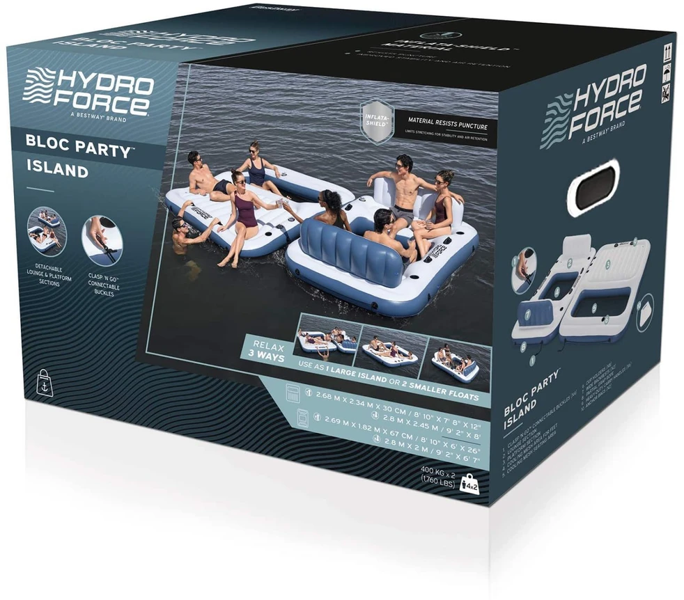Bestway Hydro-Force Plūduriuojanti Sala 2 vnt. PVC Balta ir mėlyna