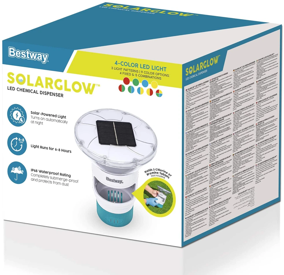 Bestway Plaukiojantis saulės šviesos Balta Ø 7,6 cm PC ir ABS