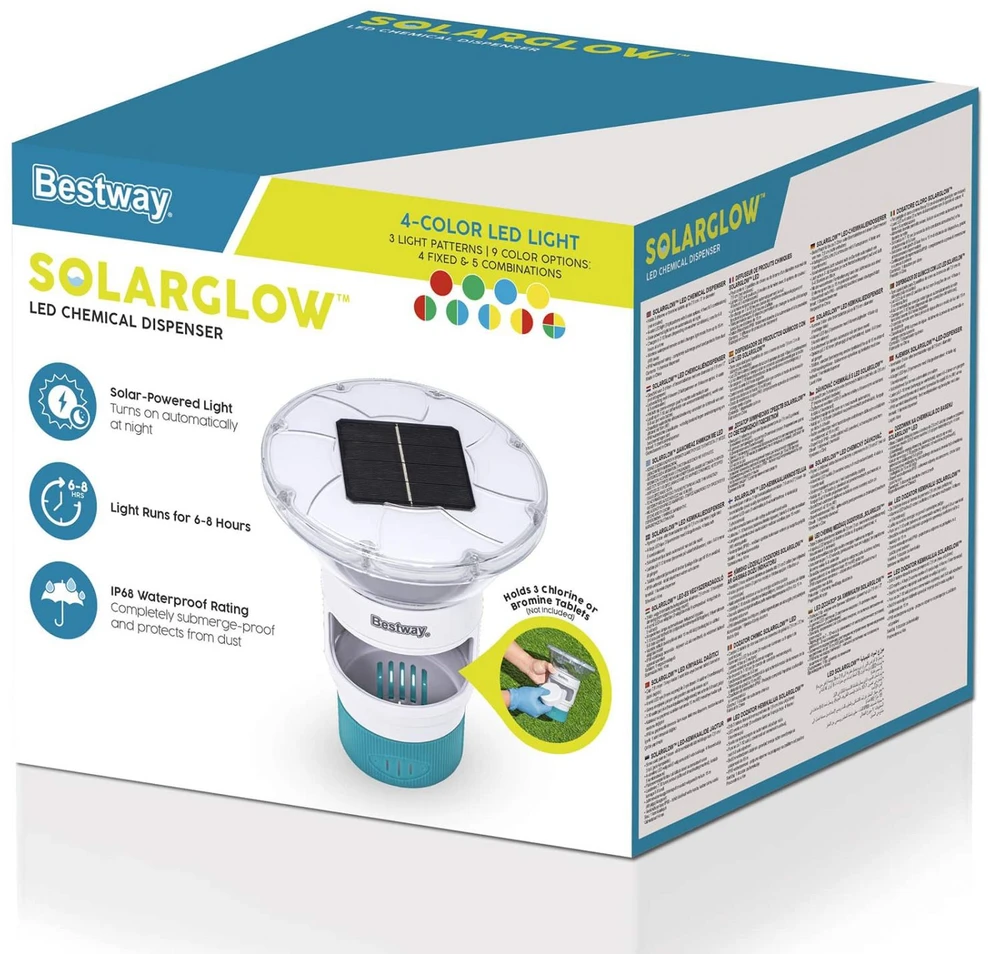 Bestway Plaukiojantis saulės šviesos Balta Ø 7,6 cm PC ir ABS