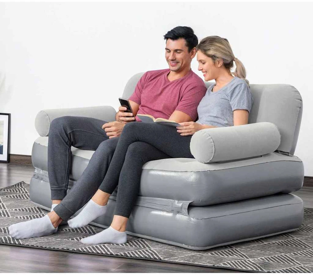 Bestway Pripučiama 3-1 poilsio sofa, pilkos spalvos