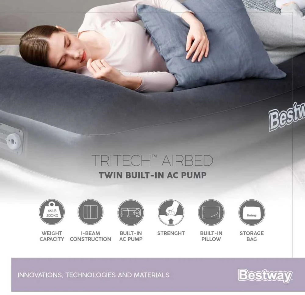 Bestway Patogus pripučiamas čiužinys 203x152x46 cm