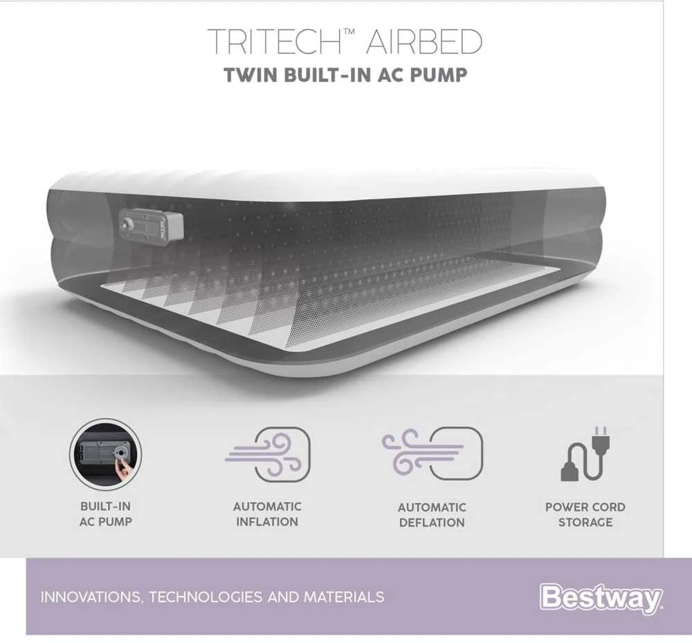 Bestway Patogus pripučiamas čiužinys 203x152x46 cm
