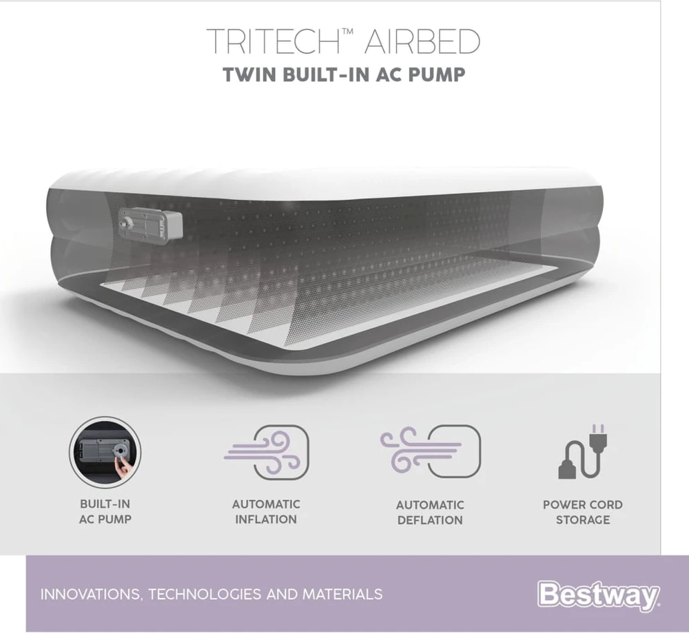 Bestway Patogus pripučiamas čiužinys 203x152x46 cm