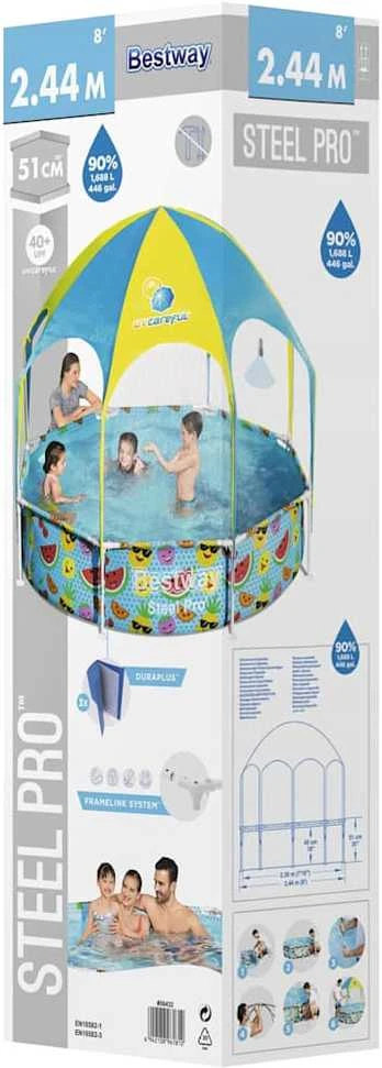 BESTWAY baseinas Pavėsyje purslų 2,44m x 51cm, 56432