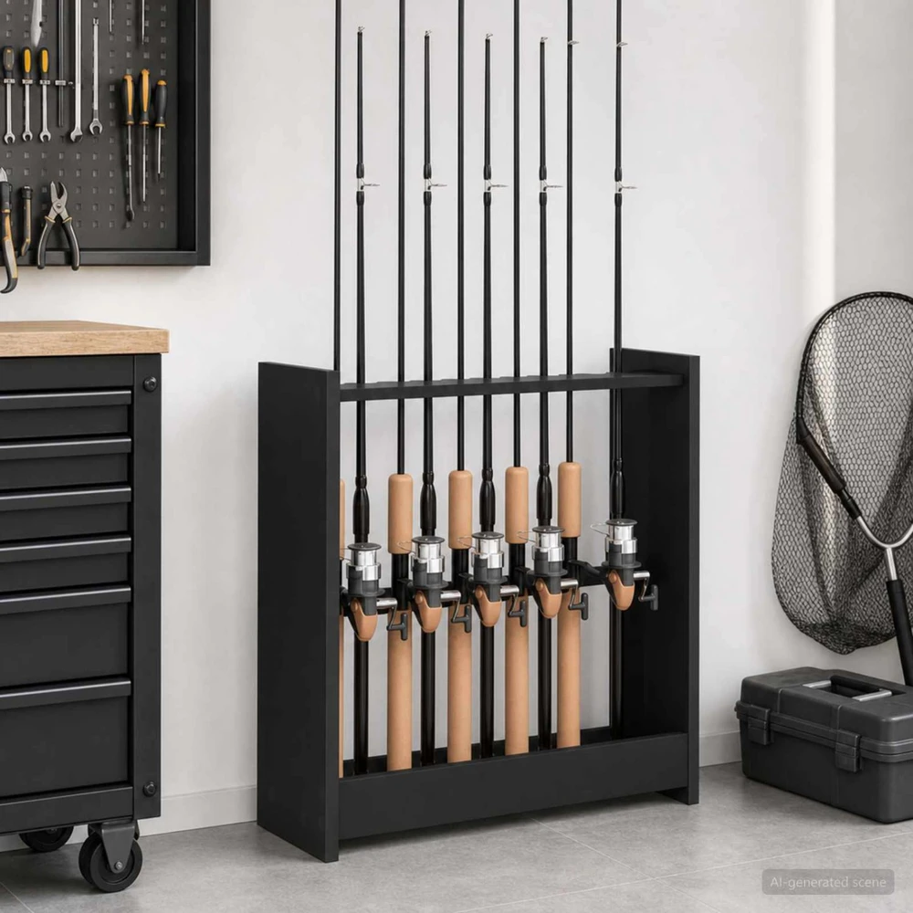 Biliardo lazdos stovas Apdirbta mediena 60 x 20 x 57 cm Juoda