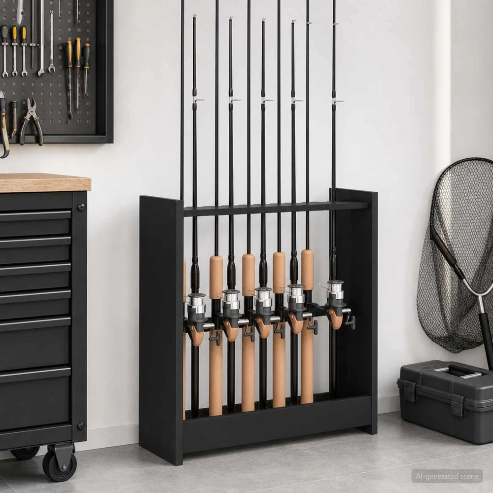 Biliardo lazdos stovas Apdirbta mediena 60 x 20 x 57 cm Juoda