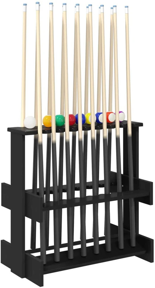 Biliardo lazdos stovas Apdirbta mediena 60 x 35 x 60 cm Juoda