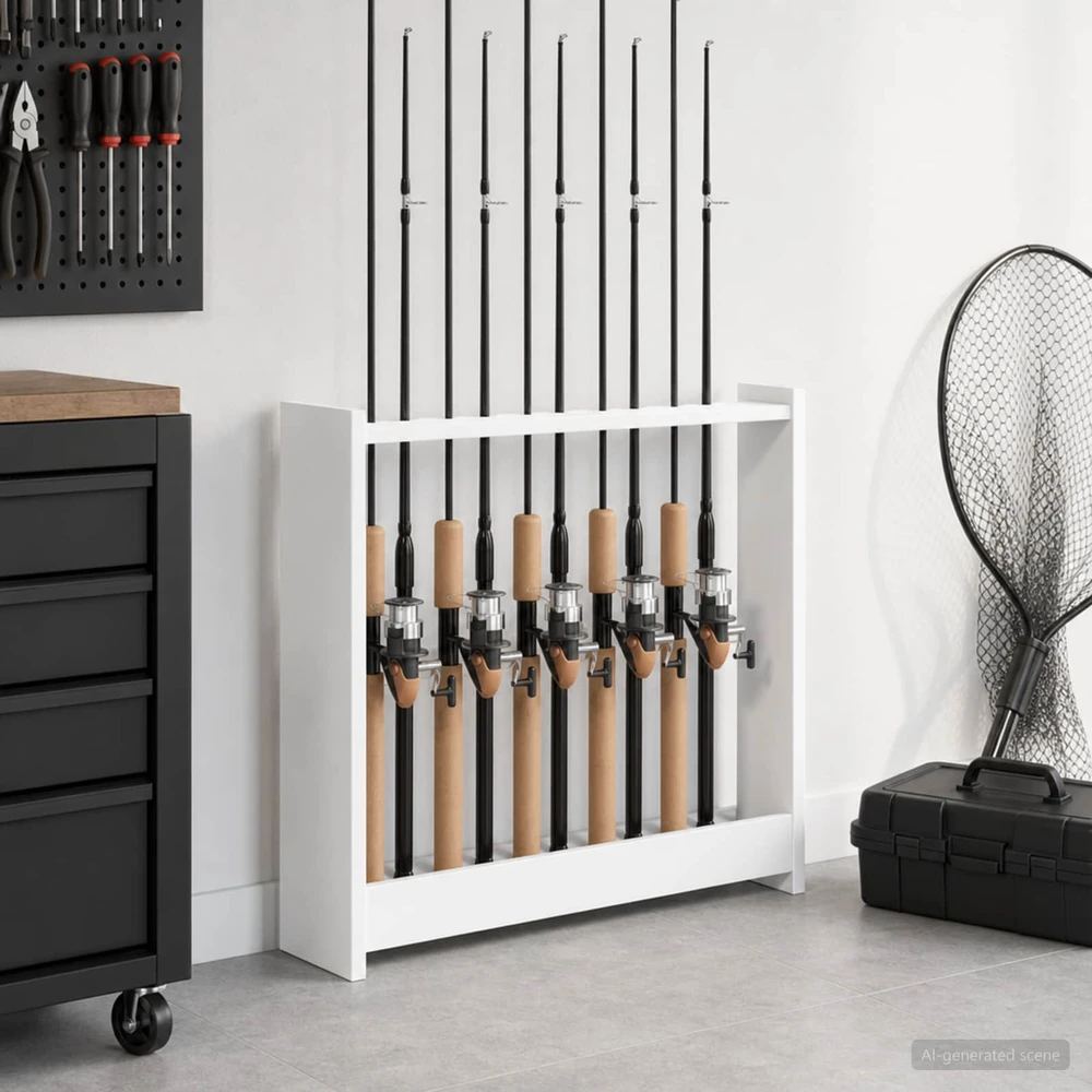 Biliardo lazdos stovas Apdirbta mediena 60 x 20 x 57 cm Balta