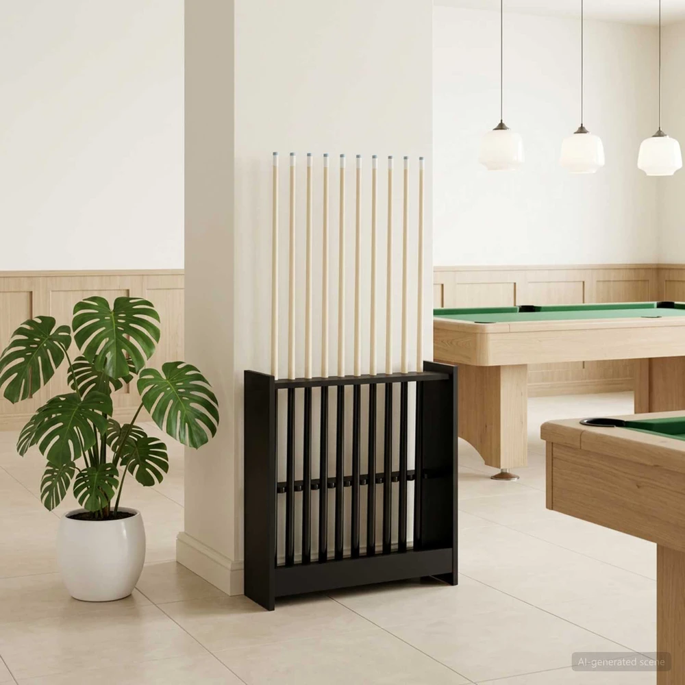 Biliardo lazdos stovas Apdirbta mediena 60 x 20 x 57 cm Juoda