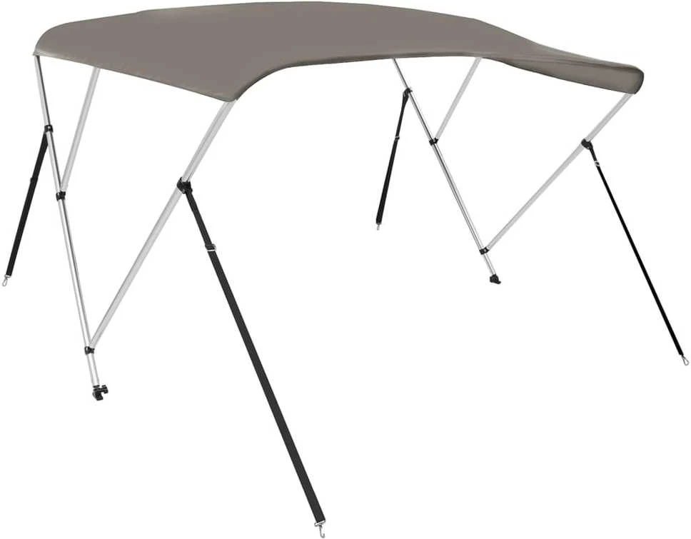 Bimini viršaus stogelis, pilkas, 183x160x137cm, 3 lankų rėmas