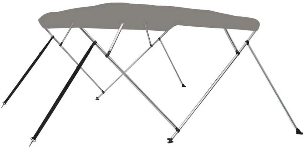 Bimini viršaus stogelis, pilkas, 243x196x137cm, 4 lankų rėmas