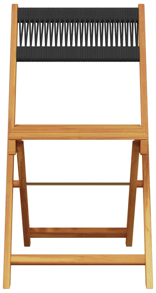 Lauko baldų komplektas Bistro baldų komplektas, 3 dalių, juodas, PP ir mediena