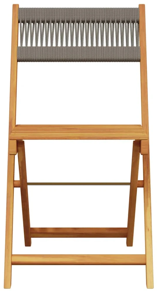 Lauko baldų komplektas Bistro baldų komplektas, 3 dalių, pilkas, PP ir mediena