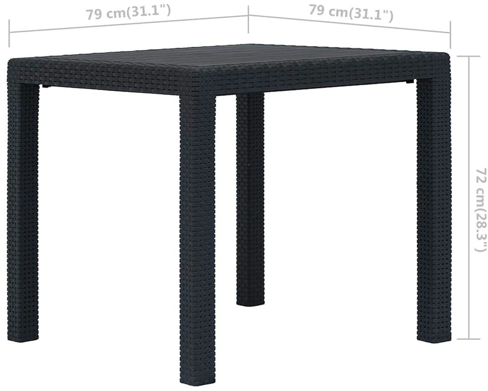 Lauko baldų komplektas Bistro baldų komplektas, 3d., antrac. sp., ratano imitacija