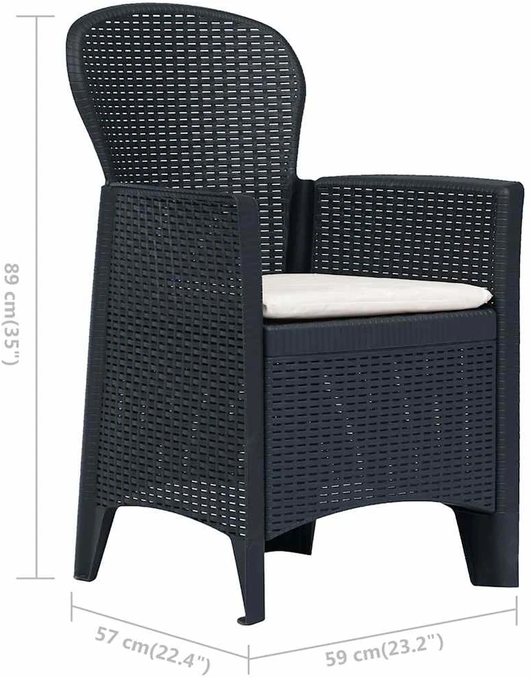 Lauko baldų komplektas Bistro baldų komplektas, 3d., antrac. sp., ratano imitacija