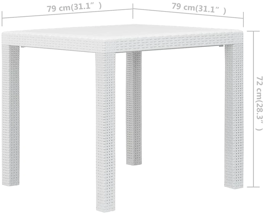 Lauko baldų komplektas Bistro baldų komplektas, 3d., baltos sp., ratano imitacija