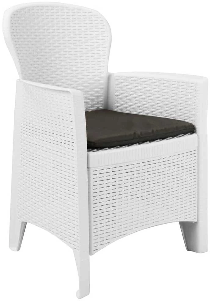 Lauko baldų komplektas Bistro baldų komplektas, 3d., baltos sp., ratano imitacija