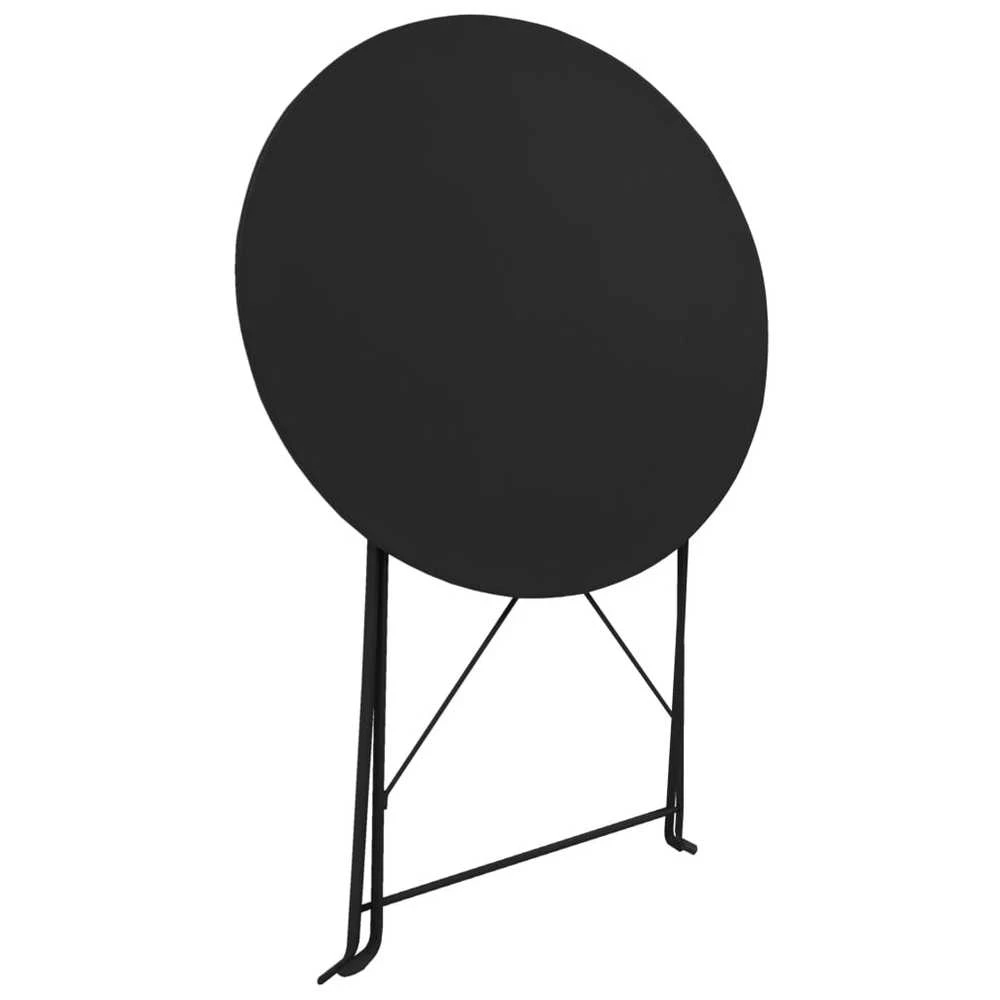 Lauko baldų komplektas Bistro baldų komplektas, 3d., juodas, plienas