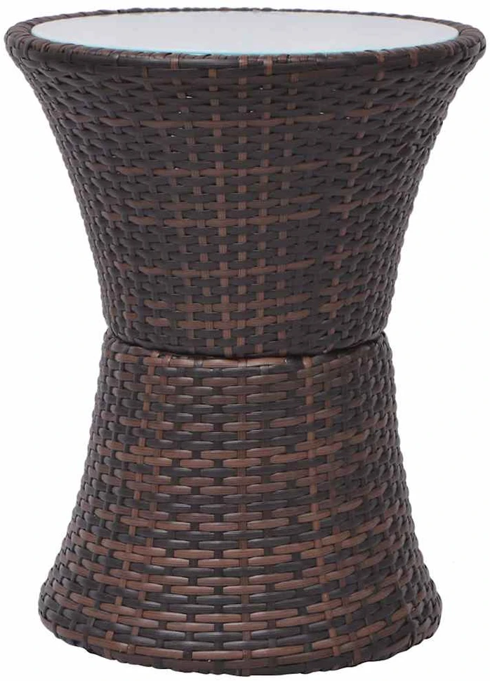 Lauko baldų komplektas Bistro baldų komplektas su pagalvėlėmis, 3d., poliratanas, rudas