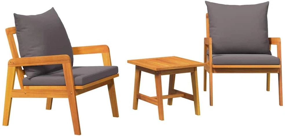 Bistro komplektas 3 vnt. Ruda Kietos akacijos mediena