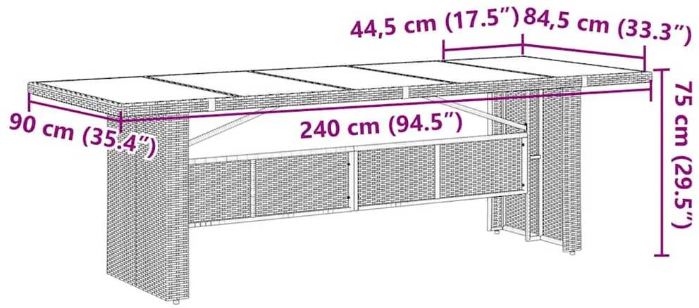 Bistro komplektas su pagalvėlėmis, 9 dalių, juodas, poliratanas