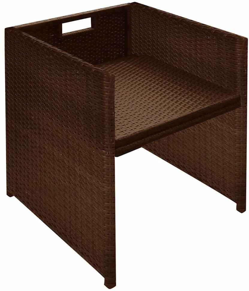 Lauko baldų komplektas Bistro komplektas su pagalvėmis, 3d., rudas, poliratanas