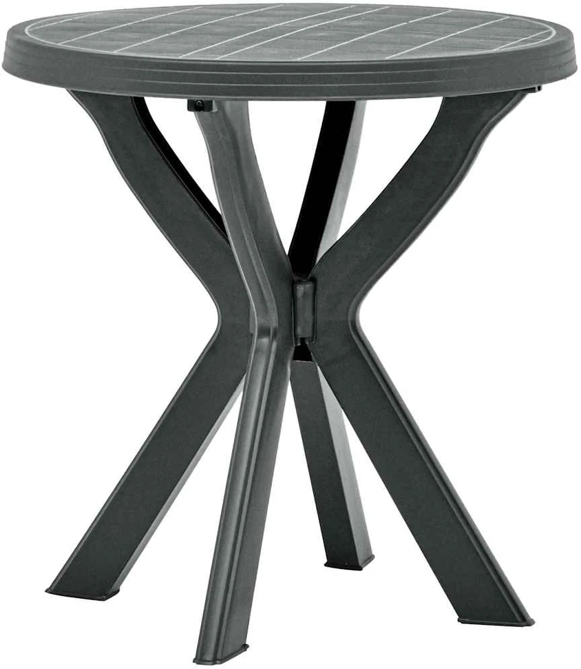 Bistro staliukas, antracito spalvos, plastikas, 70cm skersmens