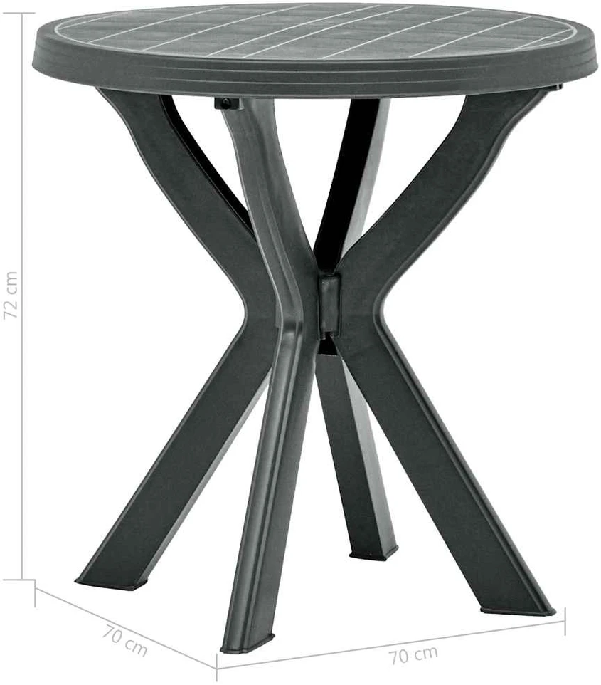 Bistro staliukas, antracito spalvos, plastikas, 70cm skersmens