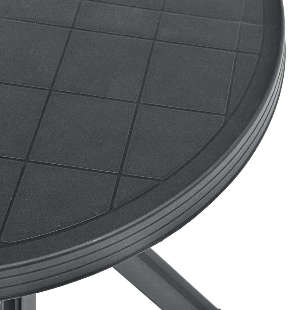 Bistro staliukas, antracito spalvos, plastikas, 70cm skersmens