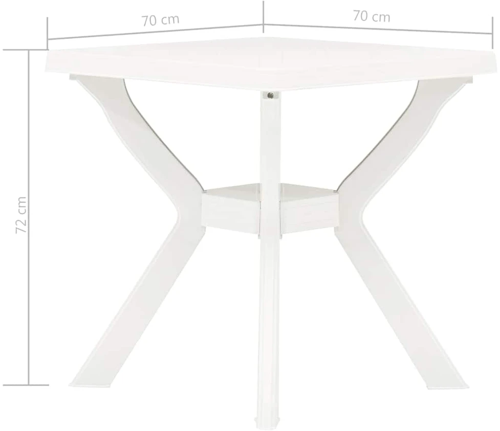 Bistro staliukas, baltos spalvos, 70x70x72cm, plastikas
