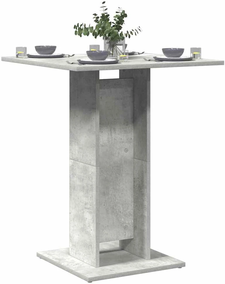 Bistro staliukas, betono pilkas, 60x60x75cm, apdirbta mediena