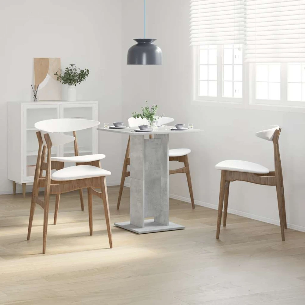 Bistro staliukas, betono pilkas, 60x60x75cm, apdirbta mediena